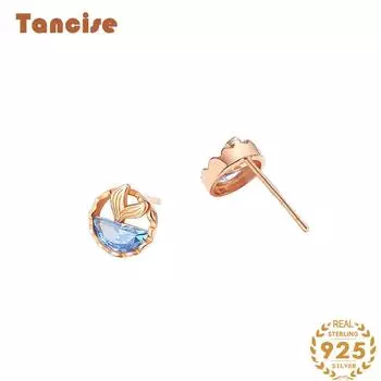 Танциз стерлингового серебра 925 пробы циркон серьги серьги-капли для женщин подарки на свадьбу