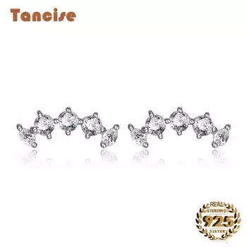Танциз стерлингового серебра 925 пробы циркон серьги серьги-капли для женщин подарки на свадьбу