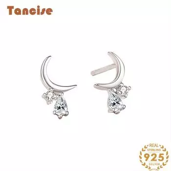 Танциз стерлингового серебра 925 пробы циркон серьги серьги-капли для женщин подарки на свадьбу серебряный