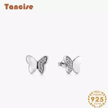 Танциз стерлингового серебра 925 пробы циркон серьги серьги-капли для женщин подарки на свадьбу серебряный