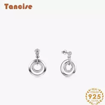 Танциз стерлингового серебра 925 пробы циркон серьги серьги-капли для женщин подарки на свадьбу серебряный