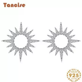 Танциз стерлингового серебра 925 пробы циркон серьги серьги-капли для женщин подарки на свадьбу серебряный