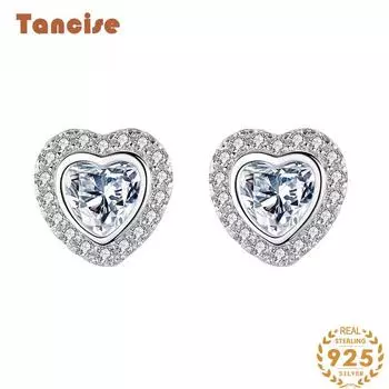 Танциз стерлингового серебра 925 пробы циркон серьги серьги-капли для женщин подарки на свадьбу серебряный