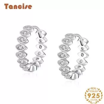 Танциз стерлингового серебра 925 пробы циркон серьги серьги-капли для женщин подарки на свадьбу серебряный