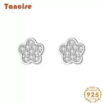 Танциз стерлингового серебра 925 пробы циркон серьги серьги-капли для женщин подарки на свадьбу серебряный