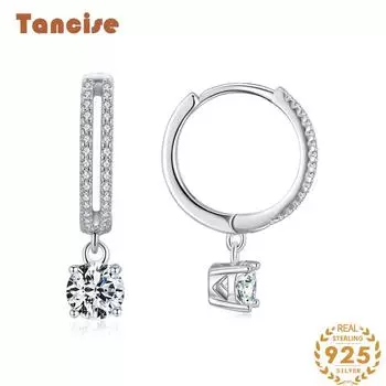 Танциз стерлингового серебра 925 пробы циркон серьги серьги-капли для женщин подарки на свадьбу серебряный