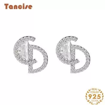 Танциз стерлингового серебра 925 пробы циркон серьги серьги-капли для женщин подарки на свадьбу серебряный
