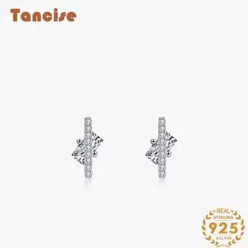 Танциз стерлингового серебра 925 пробы циркон серьги серьги-капли для женщин подарки на свадьбу серебряный