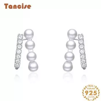 Танциз стерлингового серебра 925 пробы циркон серьги серьги-капли для женщин подарки на свадьбу серебряный
