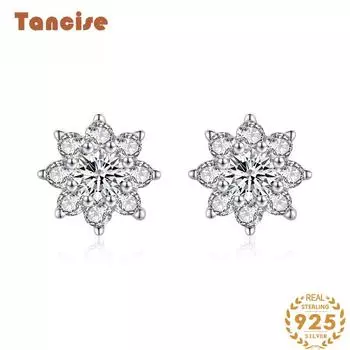 Танциз стерлингового серебра 925 пробы циркон серьги серьги-капли для женщин подарки на свадьбу серебряный