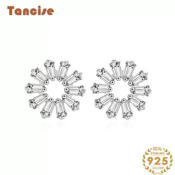 Танциз стерлингового серебра 925 пробы циркон серьги серьги-капли для женщин подарки на свадьбу серебряный