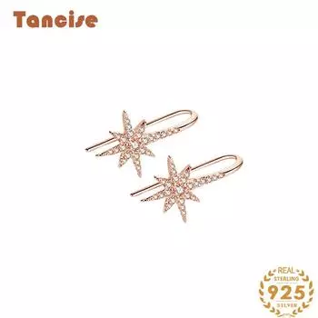 Танциз стерлингового серебра 925 пробы циркон серьги серьги-капли для женщин подарки на свадьбу серебряный