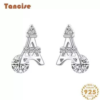 Танциз стерлингового серебра 925 пробы циркон серьги серьги-капли для женщин подарки на свадьбу серебряный