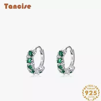 Танциз стерлингового серебра 925 пробы циркон серьги серьги-капли для женщин подарки на свадьбу зелёный