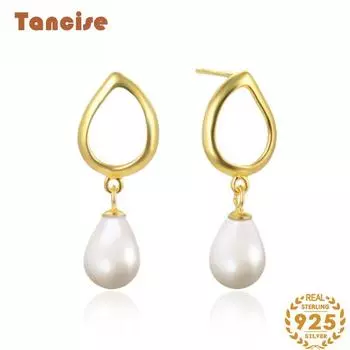 Танциз стерлингового серебра 925 пробы циркон серьги серьги-капли для женщин подарки на свадьбу золотой