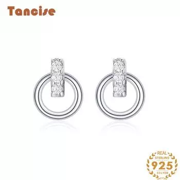 Танциз стерлингового серебра 925 пробы циркон серьги серьги-капли для женщин подарки на свадьбу серебряный