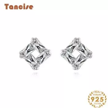 Танциз стерлингового серебра 925 пробы циркон серьги серьги-капли для женщин подарки на свадьбу серебряный