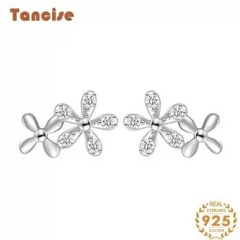 Танциз стерлингового серебра 925 пробы циркон серьги серьги-капли для женщин подарки на свадьбу серебряный