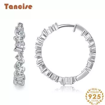 Танциз стерлингового серебра 925 пробы циркон серьги серьги-капли для женщин подарки на свадьбу серебряный