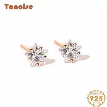 Танциз стерлингового серебра 925 пробы циркон серьги серьги-капли для женщин подарки на свадьбу серебряный