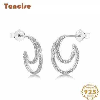 Танциз стерлингового серебра 925 пробы циркон серьги серьги-капли для женщин подарки на свадьбу серебряный