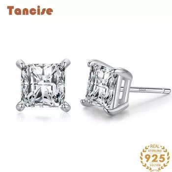 Танциз стерлингового серебра 925 пробы циркон серьги серьги-капли для женщин подарки на свадьбу серебряный