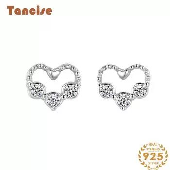 Танциз стерлингового серебра 925 пробы циркон серьги серьги-капли для женщин подарки на свадьбу серебряный
