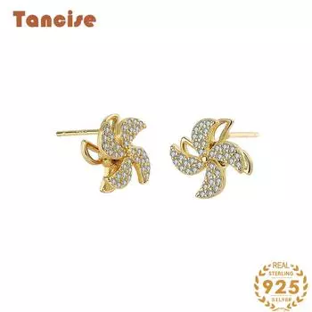 Танциз стерлингового серебра 925 пробы циркон серьги серьги-капли для женщин подарки на свадьбу серебряный