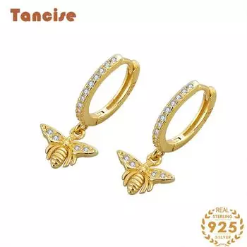 Танциз стерлингового серебра 925 пробы циркон серьги серьги-капли для женщин подарки на свадьбу серебряный