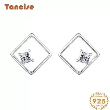 Танциз стерлингового серебра 925 пробы циркон серьги серьги-капли для женщин подарки на свадьбу серебряный