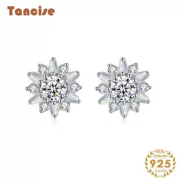 Танциз стерлингового серебра 925 пробы циркон серьги серьги-капли для женщин подарки на свадьбу серебряный