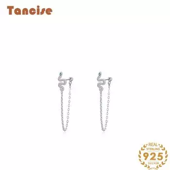 Танциз стерлингового серебра 925 пробы циркон серьги серьги-капли для женщин подарки на свадьбу серебряный