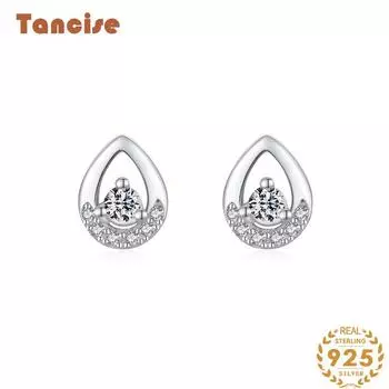 Танциз стерлингового серебра 925 пробы циркон серьги серьги-капли для женщин подарки на свадьбу серебряный