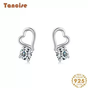 Танциз стерлингового серебра 925 пробы циркон серьги серьги-капли для женщин подарки на свадьбу серебряный