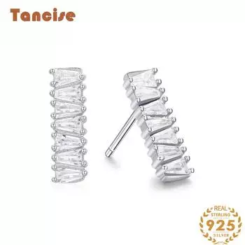 Танциз стерлингового серебра 925 пробы циркон серьги серьги-капли для женщин подарки на свадьбу серебряный