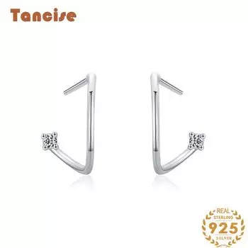Танциз стерлингового серебра 925 пробы циркон серьги серьги-капли для женщин подарки на свадьбу серебряный