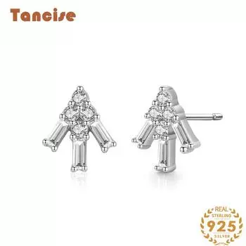 Танциз стерлингового серебра 925 пробы циркон серьги серьги-капли для женщин подарки на свадьбу серебряный