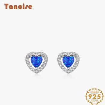 Танциз стерлингового серебра 925 пробы циркон серьги серьги-капли для женщин подарки на свадьбу синий