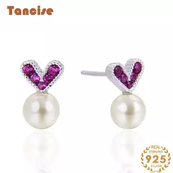 Танциз стерлингового серебра 925 пробы циркон серьги серьги-капли для женщин подарки на свадьбу