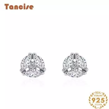 Танциз стерлингового серебра 925 пробы циркон серьги серьги-капли для женщин подарки на свадьбу серебряный