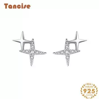 Танциз стерлингового серебра 925 пробы циркон серьги серьги-капли для женщин подарки на свадьбу серебряный