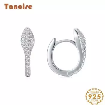Танциз стерлингового серебра 925 пробы циркон серьги серьги-капли для женщин подарки на свадьбу серебряный