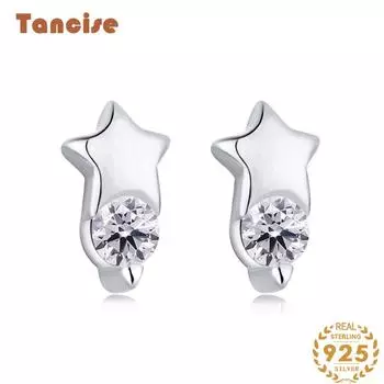 Танциз стерлингового серебра 925 пробы циркон серьги серьги-капли для женщин подарки на свадьбу серебряный