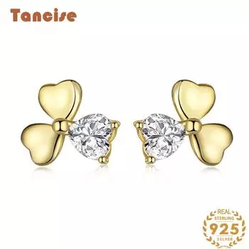 Танциз стерлингового серебра 925 пробы циркон серьги серьги-капли для женщин подарки на свадьбу серебряный