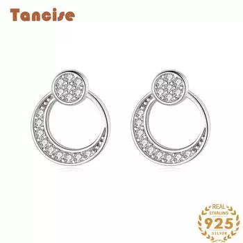 Танциз стерлингового серебра 925 пробы циркон серьги серьги-капли для женщин подарки на свадьбу серебряный