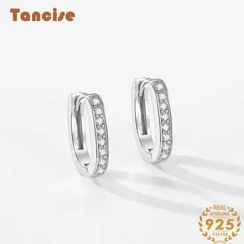 Танциз стерлингового серебра 925 пробы циркон серьги серьги-капли для женщин подарки на свадьбу серебряный