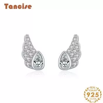Танциз стерлингового серебра 925 пробы циркон серьги серьги-капли для женщин подарки на свадьбу серебряный