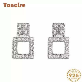 Танциз стерлингового серебра 925 пробы циркон серьги серьги-капли для женщин подарки на свадьбу серебряный