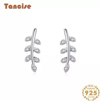 Танциз стерлингового серебра 925 пробы циркон серьги серьги-капли для женщин подарки на свадьбу серебряный