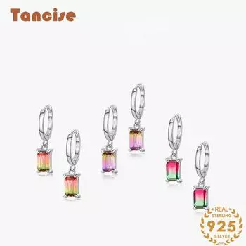 Танциз стерлингового серебра 925 пробы циркон серьги серьги-капли для женщин подарки на свадьбу